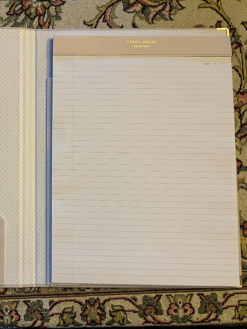 NWOT Sugar Paper Essentials Clipfolio and Note Pad Gold + Pink